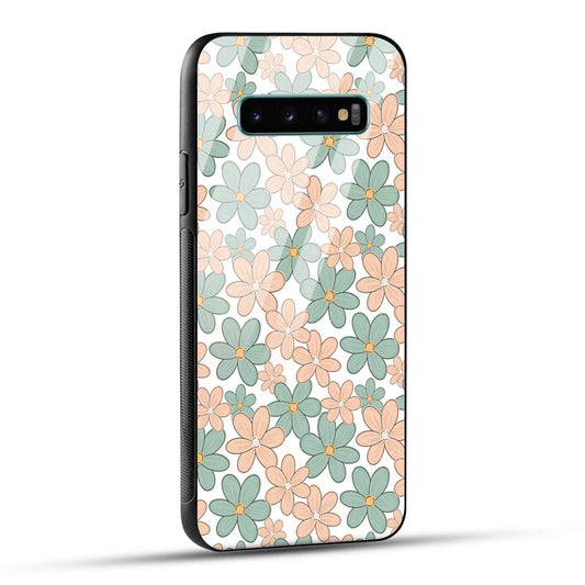 Samsung Galaxy S10 Plus Back Cover Aesthetic Flowers Printed Glass Case
