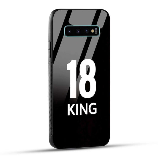 Samsung Galaxy S10 Plus King number 18 Printed Glass Case