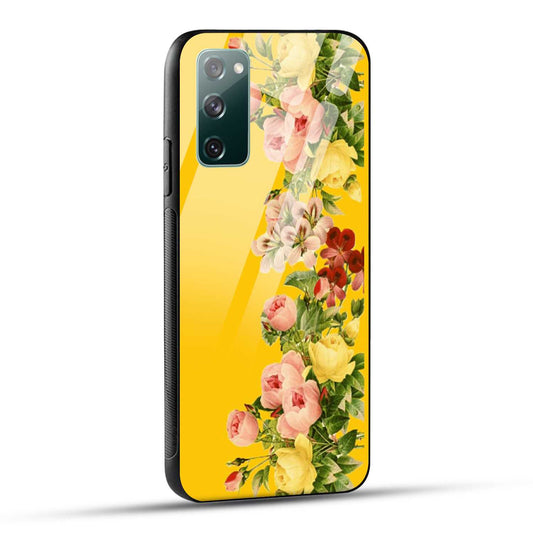 Samsung Galaxy S20 FE Back Cover Yellow Flowers Printed Glass Case