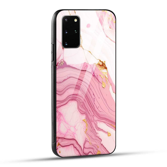 Samsung Galaxy S20 Plus Back Cover Pink Marble Printed Glass Case
