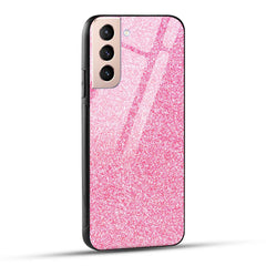 Samsung Galaxy S21 5G Back Cover Pink Glitter Printed Glass Case