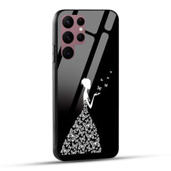 Samsung Galaxy S22 Ultra 5G Back Cover Butterfly Girl Printed Glass Case