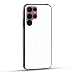 Samsung Galaxy S22 Ultra 5G Back Cover Plain White Printed Glass Case