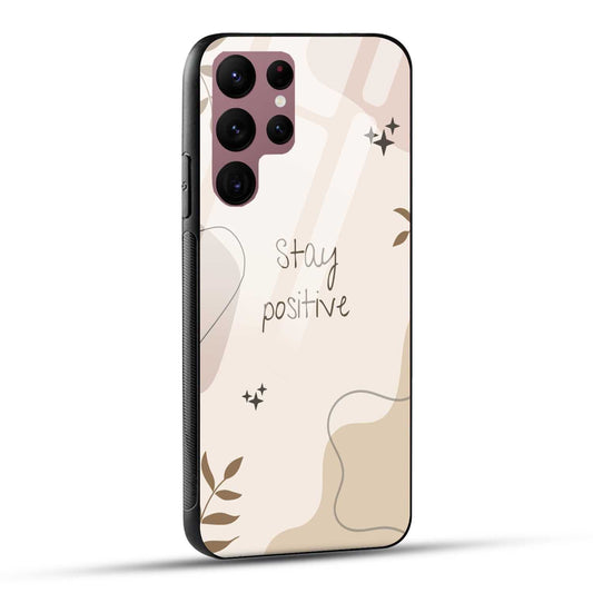 Samsung Galaxy S22 Ultra 5G Back Cover Cream Beige Aesthetic Printed Glass Case