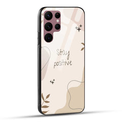 Samsung Galaxy S22 Ultra 5G Back Cover Cream Beige Aesthetic Printed Glass Case