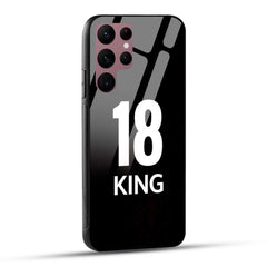 Samsung Galaxy S22 Ultra 5G King number 18 Printed Glass Case