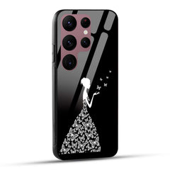 Samsung Galaxy S23 Ultra 5G Back Cover Butterfly Girl Printed Glass Case