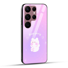 Samsung Galaxy S23 Ultra 5G Back Cover Pink Purple Gradient Aesthetic Motivational Printed Glass Case