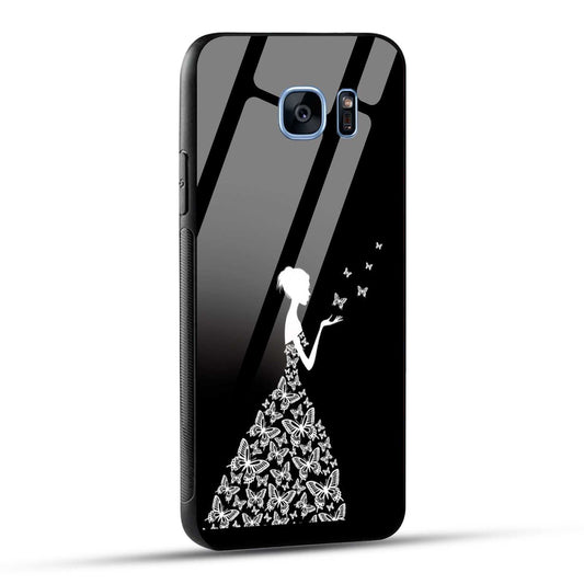 Samsung Galaxy S7 Edge Back Cover Butterfly Girl Printed Glass Case