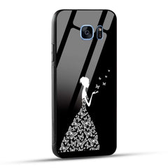 Samsung Galaxy S7 Edge Back Cover Butterfly Girl Printed Glass Case