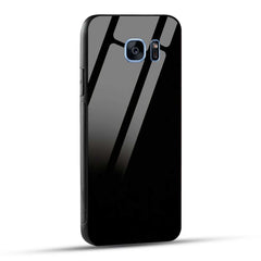 Samsung Galaxy S7 Edge Back Cover Solid Black Printed Glass Case
