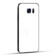Samsung Galaxy S7 Edge Back Cover Plain White Printed Glass Case