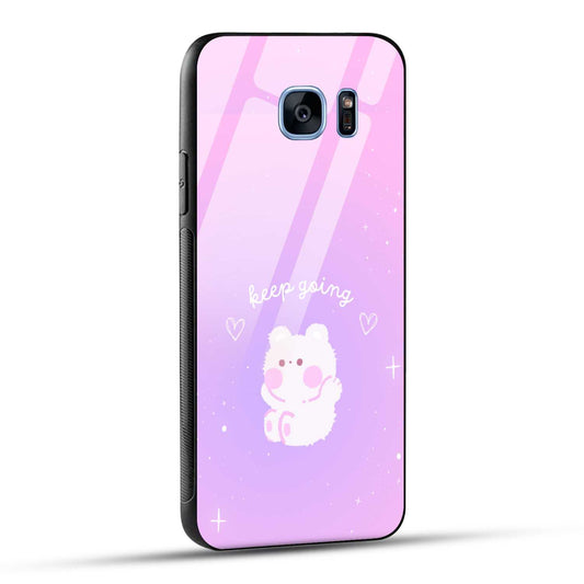 Samsung Galaxy S7 Edge Back Cover Pink Purple Gradient Aesthetic Motivational Printed Glass Case