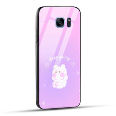Samsung Galaxy S7 Edge Back Cover Pink Purple Gradient Aesthetic Motivational Printed Glass Case