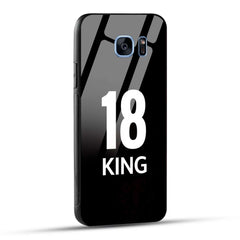 Samsung Galaxy S7 Edge King number 18 Printed Glass Case
