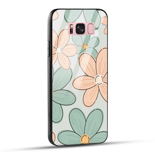 Samsung Galaxy S8 Plus Back Cover Aesthetic Flower Printed Glass Case