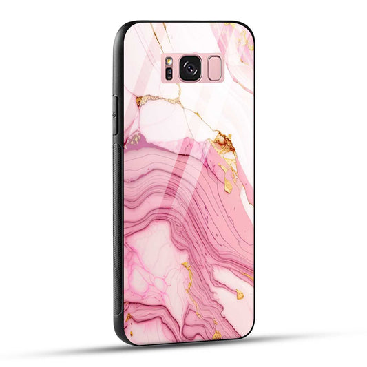Samsung Galaxy S8 Plus Back Cover Pink Marble Printed Glass Case