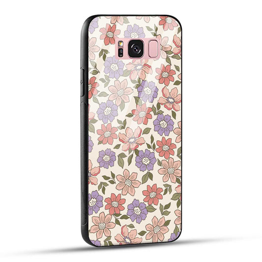 Samsung Galaxy S8 Plus Back Cover Flowers In Retro  Printed Glass Case