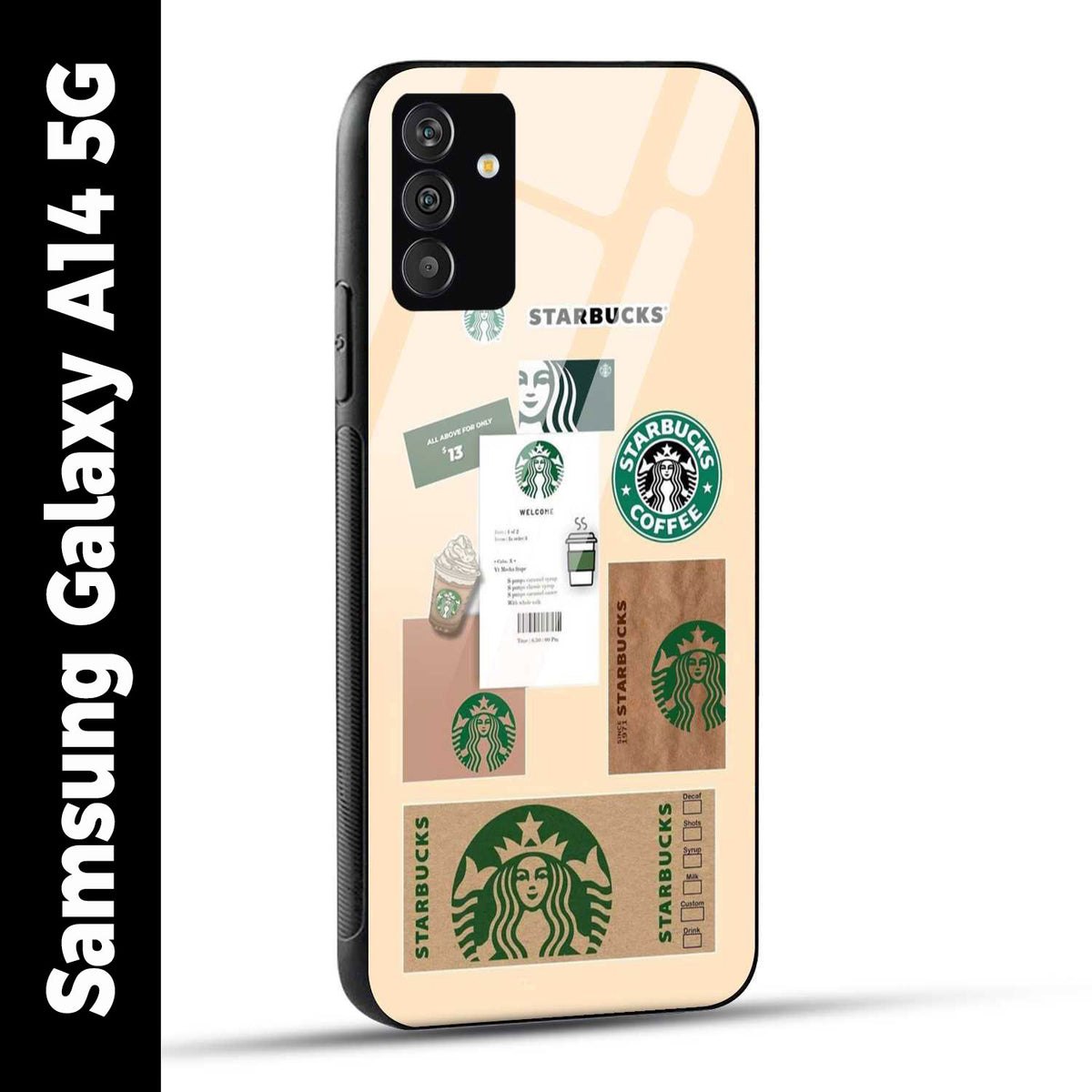 Samsung Galaxy A14 5G Back Cover Starbucks Coffee Printed Glass Case