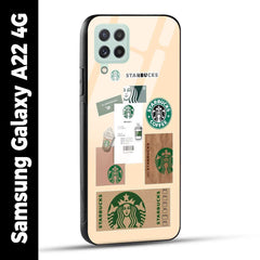 Samsung Galaxy A22 4G Back Cover Starbucks Coffee Printed Glass Case