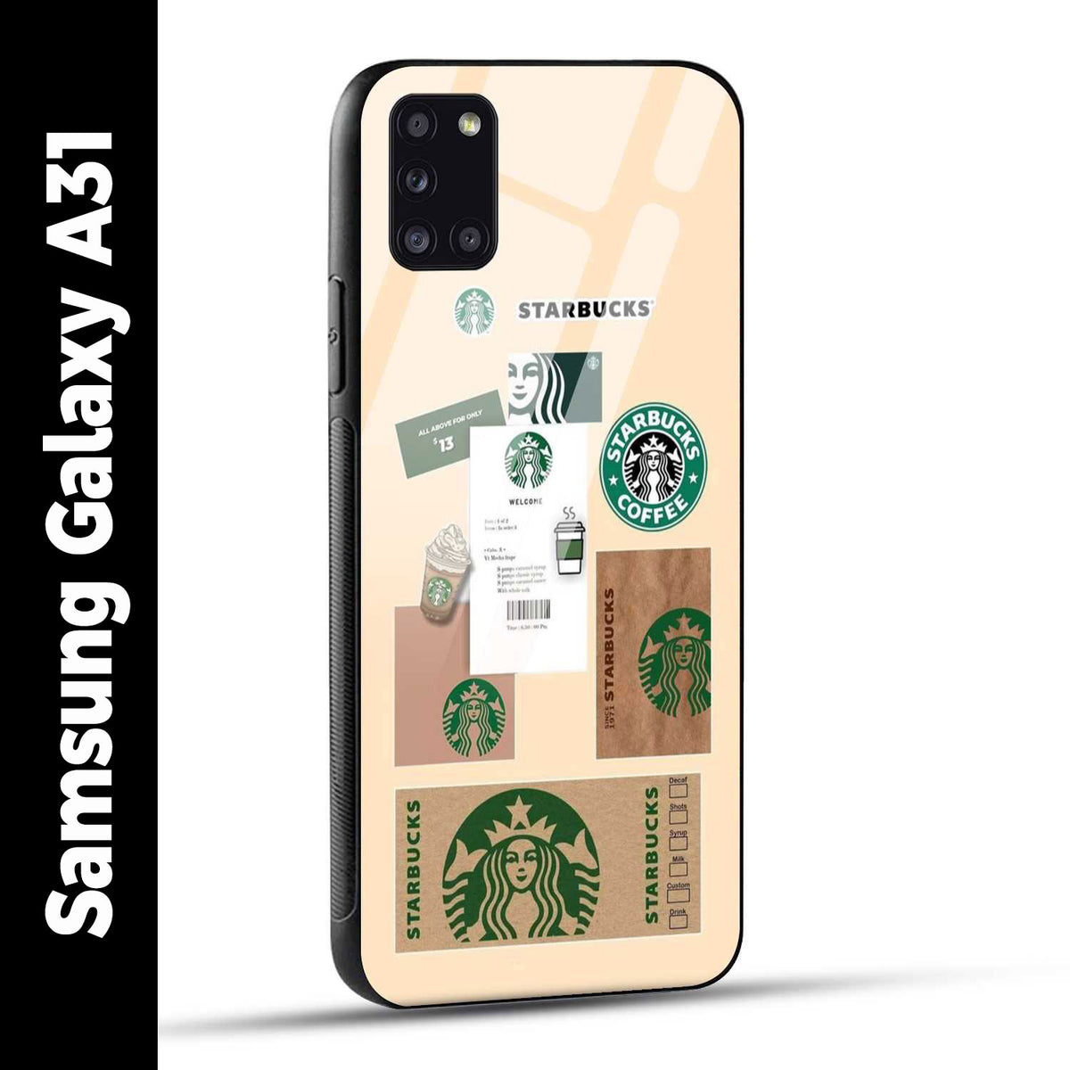 Samsung Galaxy A31 Back Cover Starbucks Coffee Printed Glass Case