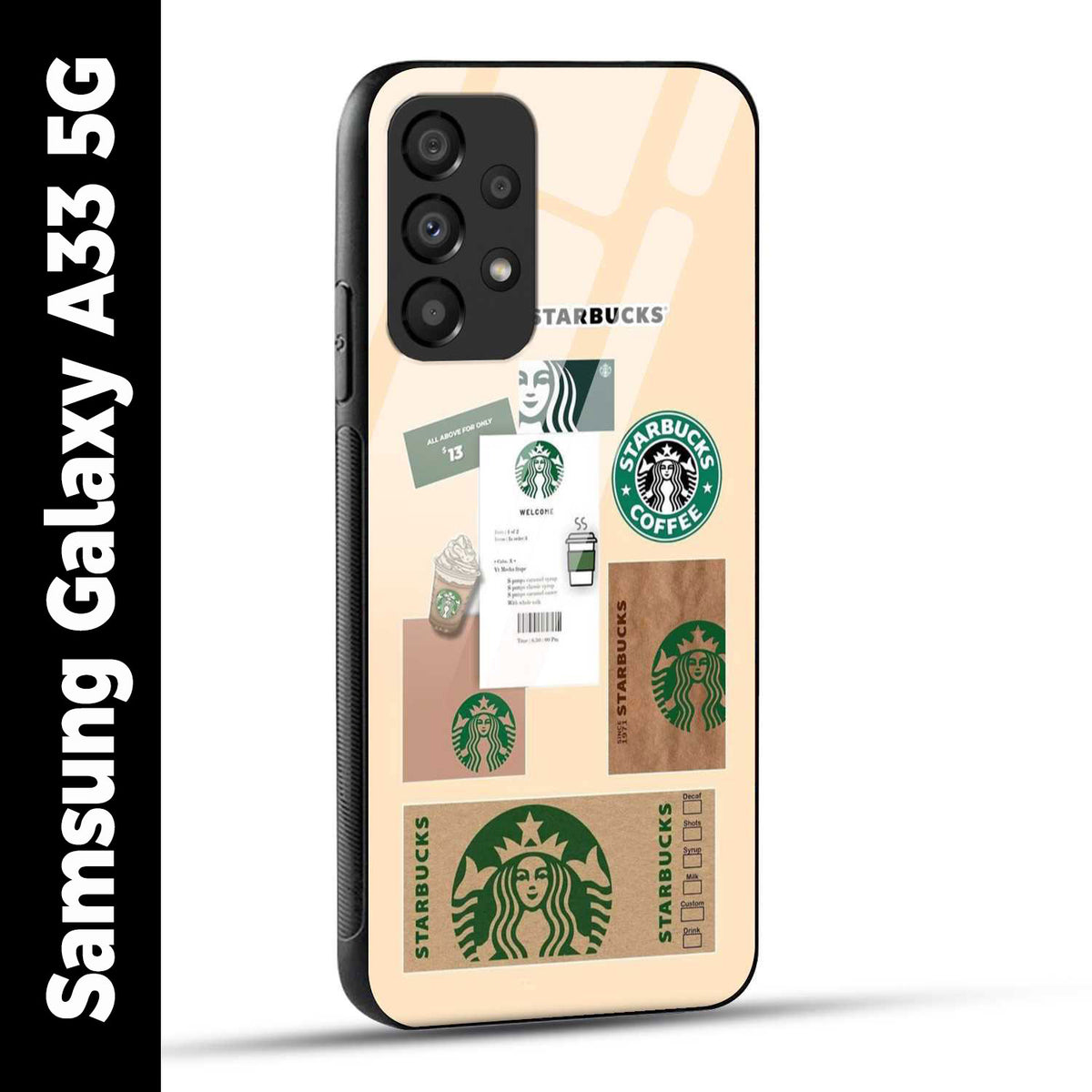 Samsung Galaxy A33 5G Back Cover Starbucks Coffee Printed Glass Case