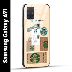 Samsung Galaxy A71 Back Cover Starbucks Coffee Printed Glass Case