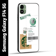 Samsung Galaxy F14 5G Back Cover Starbucks Coffee Welcome Printed Glass Case