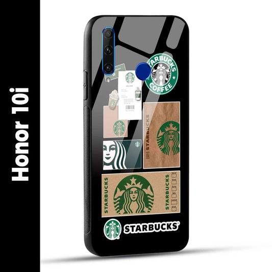 Honor 10i Back Cover Starbucks Filter Coffee Printed Glass Case
