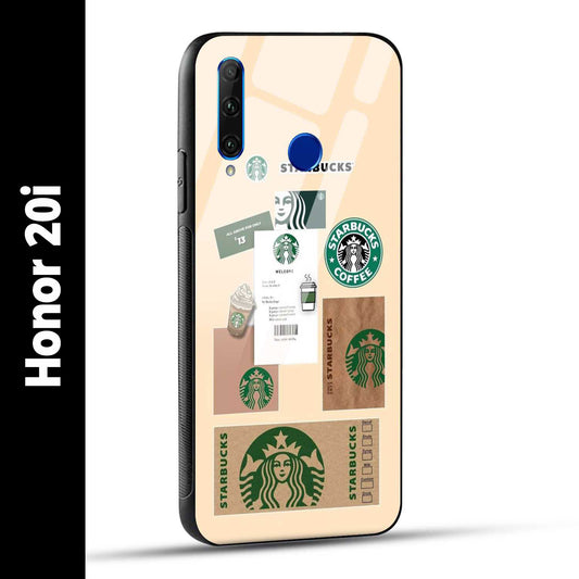 Honor 20i Back Cover Starbucks Coffee Printed Glass Case