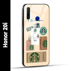 Honor 20i Back Cover Starbucks Coffee Printed Glass Case