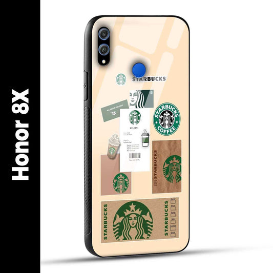 Honor 8X Back Cover Starbucks Coffee Printed Glass Case