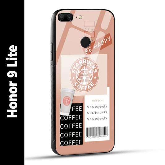 Honor 9 Lite Back Cover Starbucks Coffee Happy Printed Glass Case