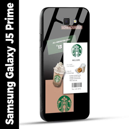 Samsung Galaxy J5 Prime Back Cover Starbucks Coffee Love Yourself Printed Glass Case