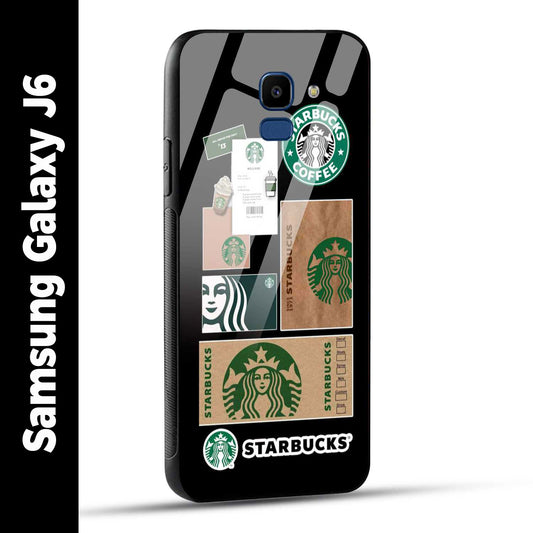 Samsung Galaxy J6 Back Cover Starbucks Filter Coffee Printed Glass Case