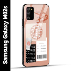 Samsung Galaxy M02s Back Cover Starbucks Coffee Happy Printed Glass Case