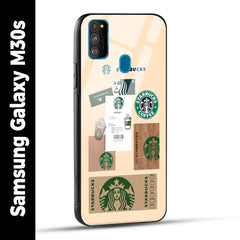 Samsung Galaxy M30s Back Cover Starbucks Coffee Printed Glass Case