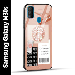 Samsung Galaxy M30s Back Cover Starbucks Coffee Happy Printed Glass Case