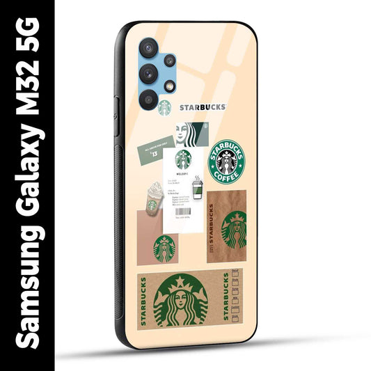 Samsung Galaxy M32 5G Back Cover Starbucks Coffee Printed Glass Case