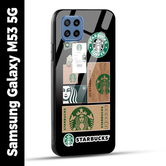 Samsung Galaxy M53 5G Back Cover Starbucks Filter Coffee Printed Glass Case