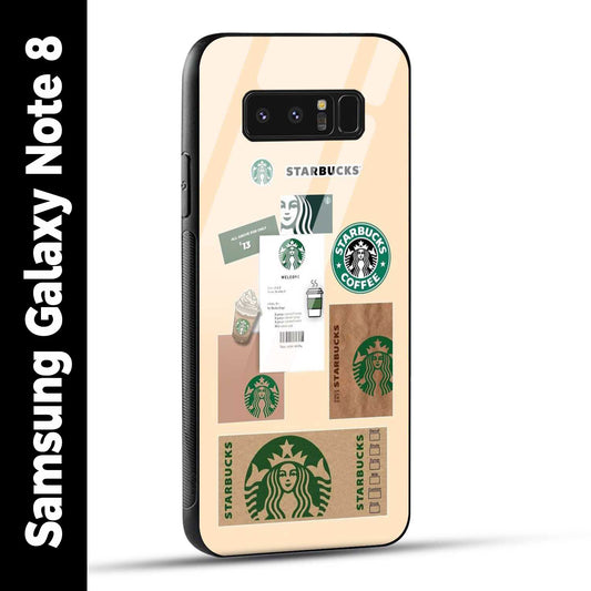 Samsung Galaxy Note 8 Back Cover Starbucks Coffee Printed Glass Case