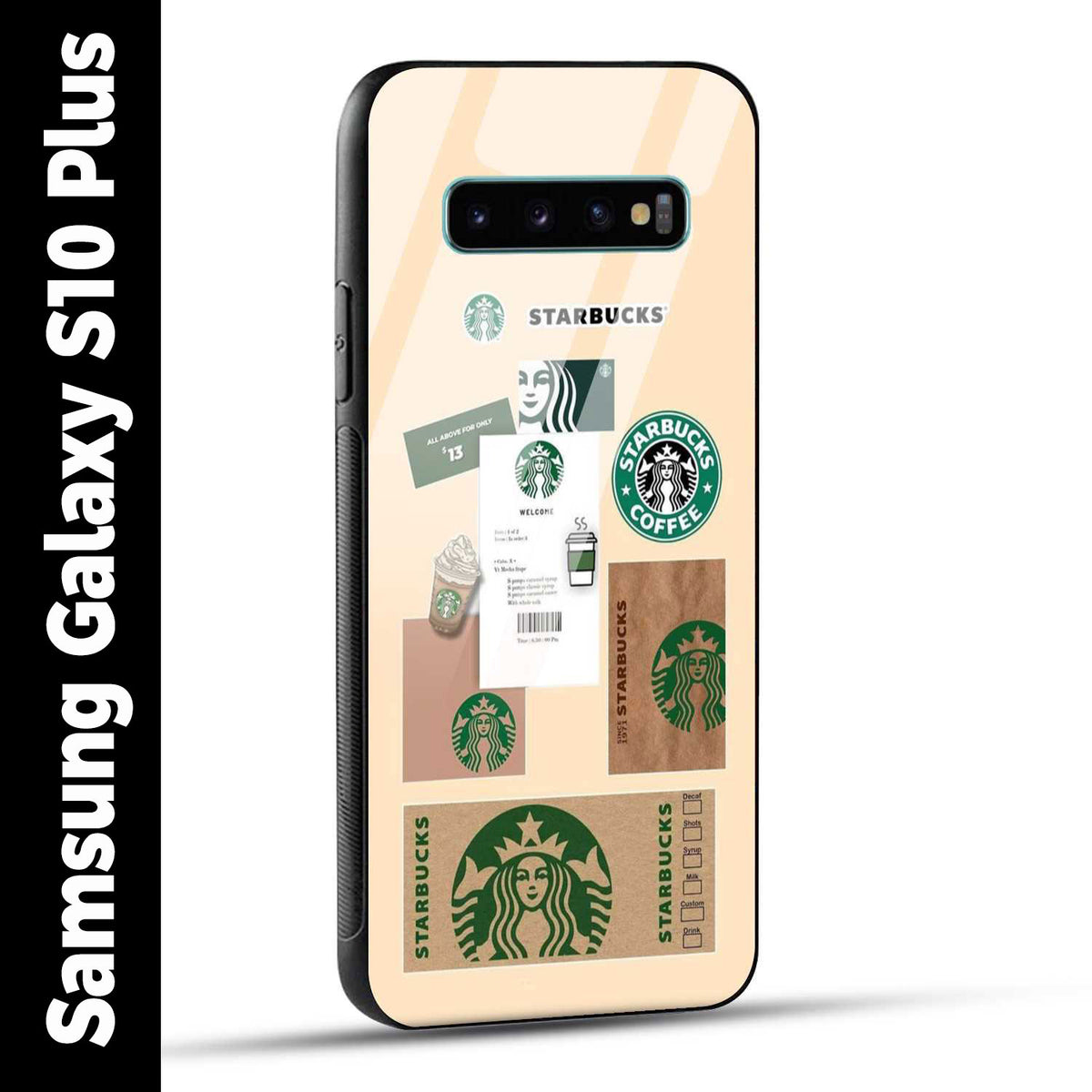 Samsung Galaxy S10 Plus Back Cover Starbucks Coffee Printed Glass Case