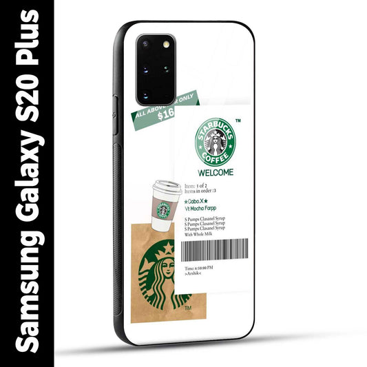 Samsung Galaxy S20 Plus Back Cover Starbucks Coffee Welcome Printed Glass Case
