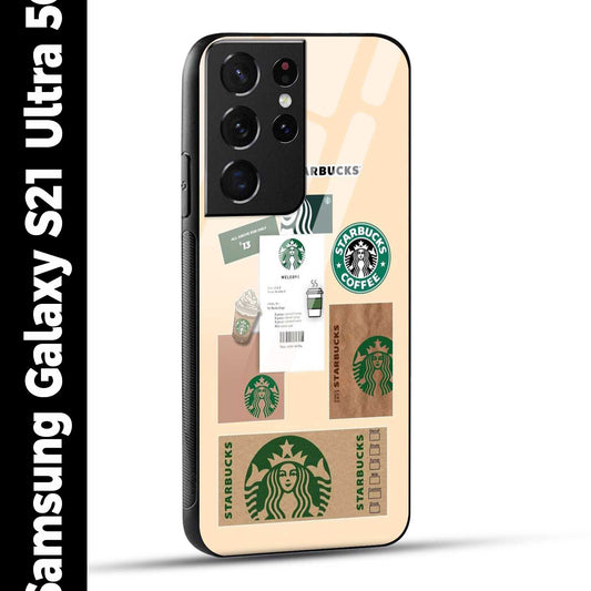 Samsung Galaxy S21 Ultra 5G Back Cover Starbucks Coffee Printed Glass Case