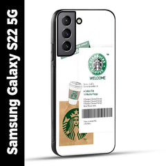 Samsung Galaxy S22 5G Back Cover Starbucks Coffee Welcome Printed Glass Case