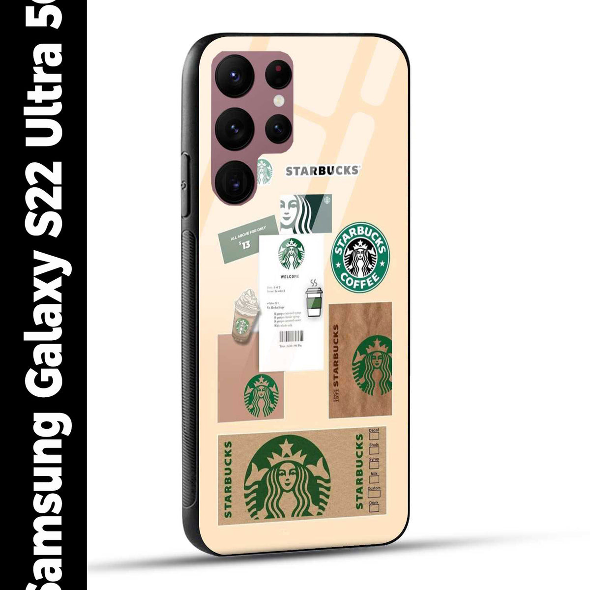 Samsung Galaxy S22 Ultra 5G Back Cover Starbucks Coffee Printed Glass Case