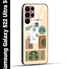 Samsung Galaxy S22 Ultra 5G Back Cover Starbucks Coffee Printed Glass Case