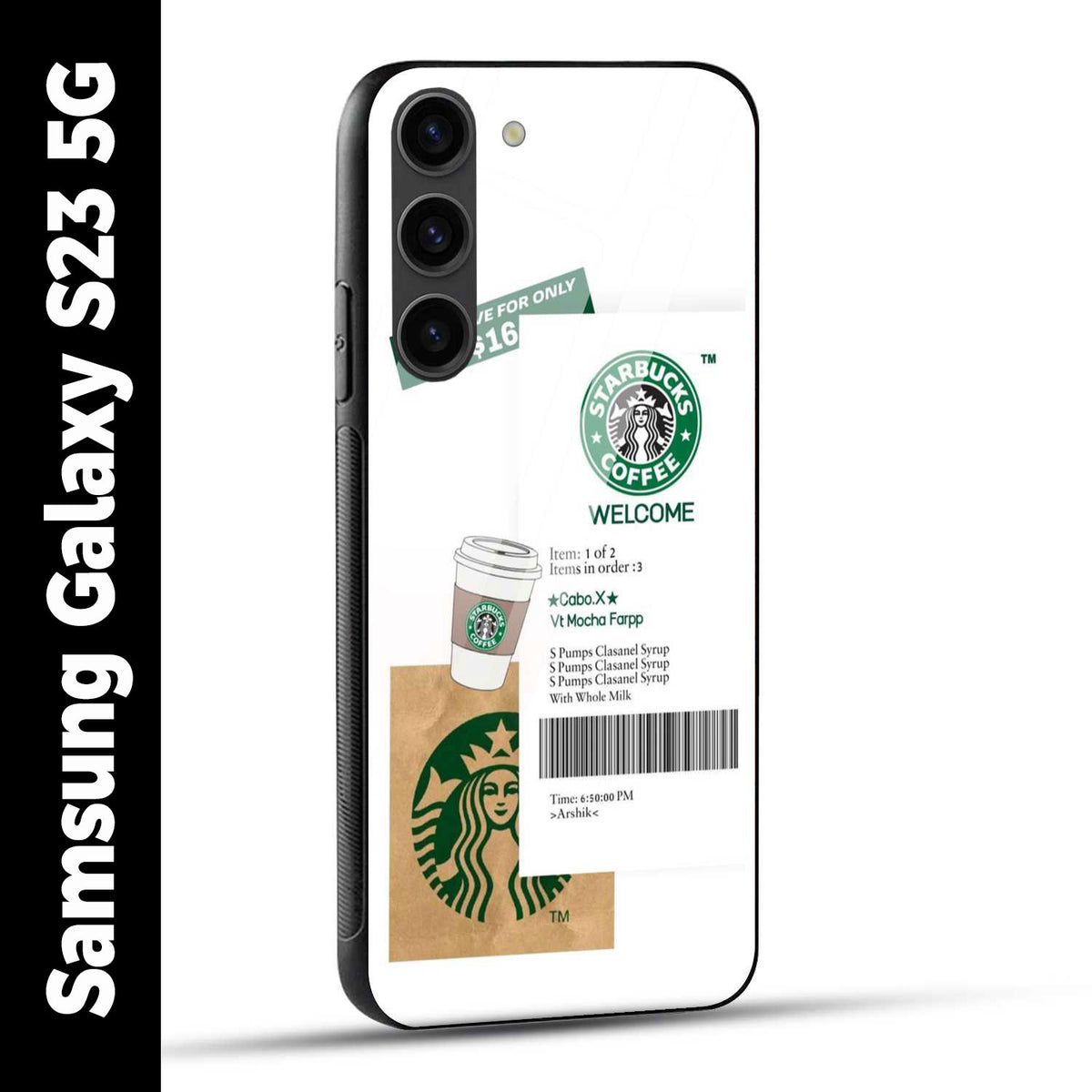 Samsung Galaxy S23 5G Back Cover Starbucks Coffee Welcome Printed Glass Case