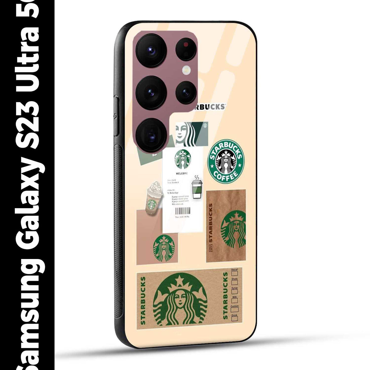 Samsung Galaxy S23 Ultra 5G Back Cover Starbucks Coffee Printed Glass Case