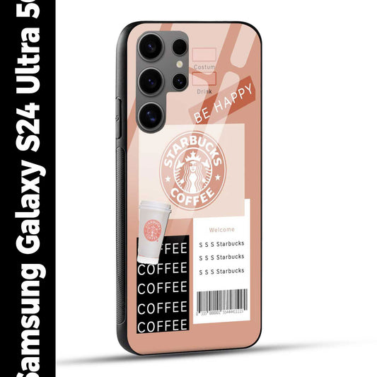 Samsung Galaxy S24 Ultra 5G Back Cover Starbucks Coffee Happy Printed Glass Case